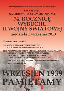 74. ROCZNICA WYBUCHU II WOJNY ŚWIATOWEJ