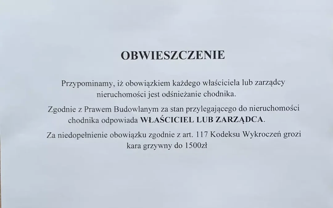 odśnieżanie chodnika